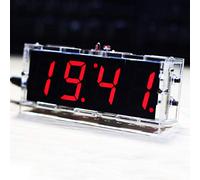 Nimoa DIY Electronic Clock Kit-4 LED Digital Clock Kit Automatically Display Time/Temperature (Red)