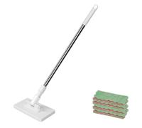 Nimomo 16 x 8.5 mop, no dirty hands, automatic disassembly and clamping of the face towel mop with one push of a button + 4 cloths free