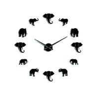 Nimomo Wall Clock -Unique Elephant Animal Shape Wall Clock DIY Acrylic Mirror Hanging Clock Decor for Home