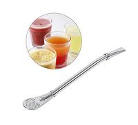 Nimomo Yerba Mate Straw, Reusable Stainless Steel Tea Pumpkin Stirring Spoon Filter Gourd Bombilla Drinking Straw Filtered Straws with for Loose Coffee Juices Silver