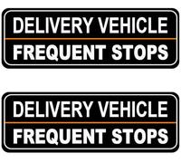NIMONA Delivery Driver Magnet for Car - 2-Pack Caution Frequent Stops Removable Set - Reflective Delivery Magnetic Car Door Sign - Weather-Resistant 11.8 x 4 inch (Black-Delivery-2pcs)