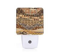 NImongt African Style Patchwork Print Bedroom Kids Room Bathroom Hallway Nightlight Illumination for Home Decor Dorm