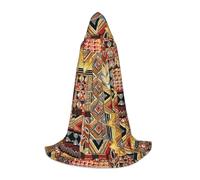 NImongt African Textile Patchwork Print Teens Kids And Adults Hooded Cloak Wizard Gothic Robe Carnival Halloween Cosplay