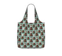 NImongt Alpaca Llama Print Women Men Foldable Reusable Shopping Lightweight Tote Bag Weekend Travel Gym Beach