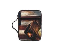 NImongt American Flag Baseball Print Bible Storage Bag for Church Travel Scripture Organizer Ecclesiastical Accessory