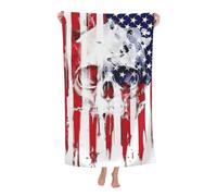 NImongt American Flag Skull Print Summer Needs Oversized Adult Beach Towel 32 x 52 in Soft Quick Dry Lightweight