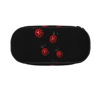 NImongt Art Ladybug Tracks Print Stylish Pencil Bag Pen Case School Supplies Makeup Storage Travel Office Class Use