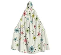 NImongt Atomic Stars Retro Pattern Print Halloween Hooded Comfortable Cloak Adult Fulllength For Medieval Cosplay Costumes