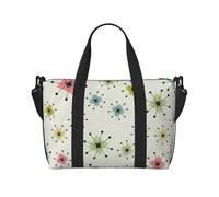 NImongt Atomic Stars Retro Pattern Print Versatile Hand Travel Bag Lightweight Tote Weekend Beach Getaways Gym Commutes