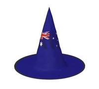 NImongt Australian Flag Print Unisex Halloween Witch Hat For Teens Parties Carnivals And Cosplay Costume Cap