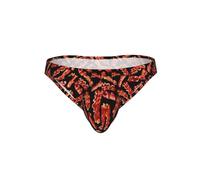 NImongt Bacon Pattern Print Bikini Briefs Breathable Stretchy Underwear for Men Swimwear Vacation Beachwear Black