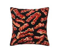 NImongt Bacon Pattern Print Practical Throw Pillow Covers Decor All-Season Square Pillowcases Bed Living Room