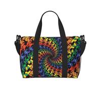NImongt Bear Dancing Tie Dye Print Versatile Hand Travel Bag Lightweight Tote Weekend Beach Getaways Gym Commutes