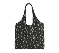 NImongt Bee Flying Print Unisex Oversized Canvas Tote Bag Reusable Lightweight Shoulder Handbag Shopping