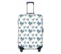 NImongt Blue Butterfly On Blossom Flower Print Suitcase Cover Universal Elastic Luggage Accessory Holiday Beach Business Travel