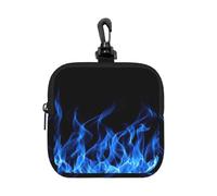 NImongt Blue Flame Print Lightweight Square Storage Bag Organizer Pouch Travel Cosmetic for Home Office