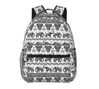 NImongt Bohemian Elephant Pattern Print Casual Backpack Bag Travel Outdoor Activities Comfortable Everyday Hiking Cycling