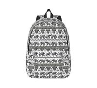 NImongt Bohemian Elephant Pattern Print Unisex Lightweight Backpack Double Shoulder Bag For Work Travel Outdoor Sports