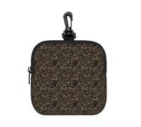 NImongt Boho Gold Lotus Flowers Print Lightweight Square Storage Bag Organizer Pouch Travel Cosmetic for Home Office