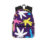 NImongt Bright Colorful Weed Pattern Print Unisex Comfortable Lightweight Casual Backpack Travel Commuting Outdoor Sports