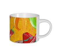 NImongt Cactus Hat and Chili Pepper Print Adults Large Capacity Ceramic Mugs Home Camping Gifting Outdoor Kitchen Wedding