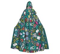 NImongt Cartoon Science Theme Print Halloween Hooded Comfortable Cloak Adult Fulllength For Medieval Cosplay Costumes