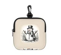 NImongt Christmas Snowman 1 Print Lightweight Square Storage Bag Organizer Pouch Travel Cosmetic for Home Office