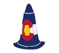 NImongt Colorado State Flag Print Teens Kids And Adults Hooded Cloak Wizard Gothic Robe Carnival Halloween Cosplay
