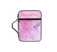 NImongt Colorful Marble Pastel Pink Blue Purple Print Bible Storage Bag for Church Travel Scripture Organizer Ecclesiastical Accessory
