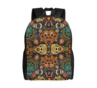 NImongt Colorful Sugar Skulls Print Unisex Double Shoulder Backpack Lightweight Travel Rucksack Business Weekend Work