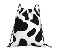 NImongt Cow Spot Print Lightweight Drawstring Backpack Unisex Bag Fitness Travel Yoga Outdoor Activities