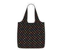 NImongt Cute Dachshound Dogs Print Women Men Foldable Reusable Shopping Lightweight Tote Bag Weekend Travel Gym Beach