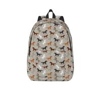 NImongt Cute Horse Print Unisex Lightweight Backpack Double Shoulder Bag For Work Travel Outdoor Sports