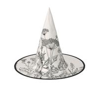 NImongt Floral Herbs Botanical Engraving Print Comfort Carnival Party Accessory Cosplay Costume Hat Festive Headwear House Events