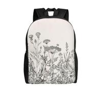 NImongt Floral Herbs Botanical Engraving Print Unisex Double Shoulder Backpack Lightweight Travel Rucksack Business Weekend Work