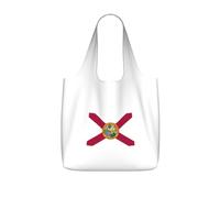 NImongt Florida State Flag Print Women Men Foldable Reusable Shopping Lightweight Tote Bag Weekend Travel Gym Beach