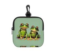 NImongt Funny Green Frogs 1 Print Lightweight Square Storage Bag Organizer Pouch Travel Cosmetic for Home Office