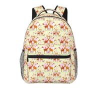 NImongt Giraffe Heart Flower Butterfly Print Casual Backpack Bag Travel Outdoor Activities Comfortable Everyday Hiking Cycling