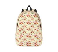 NImongt Giraffe Heart Flower Butterfly Print Unisex Lightweight Backpack Double Shoulder Bag For Work Travel Outdoor Sports
