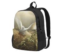 NImongt Grass And Dove Print Adult Backpack Water-Resistant Large Capacity For Hiking Camping Commuting Picnics