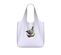 NImongt Grey Pigeon Print Print Women Men Foldable Reusable Shopping Lightweight Tote Bag Weekend Travel Gym Beach