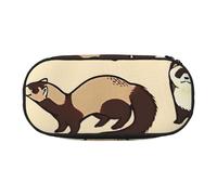NImongt Hairy Ferret Print Stylish Pencil Bag Pen Case School Supplies Makeup Storage Travel Office Class Use