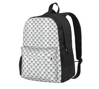 NImongt Halloween Themed Monochrome Skeleton Head Print Adult Backpack Water-Resistant Large Capacity For Hiking Camping Commuting Picnics