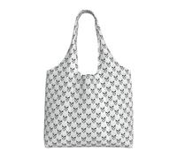 NImongt Halloween Themed Monochrome Skeleton Head Print Unisex Oversized Canvas Tote Bag Reusable Lightweight Shoulder Handbag Shopping