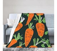 NImongt Happy Carrot Seamless Pattern Print Breathable Flannel Blanket Lightweight Skin Friendly Conditioning Blanket For Bed