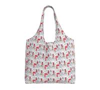 NImongt I Love London Print Unisex Oversized Canvas Tote Bag Reusable Lightweight Shoulder Handbag Shopping