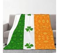 NImongt Irish Flag Print Winter Flannel Blanket 70 X 80 In Ultra Soft Warm Blanket Warm For Sofa Bed