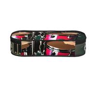NImongt Jazz Drum Print Stylish Pencil Bag Pen Case School Supplies Makeup Storage Travel Office Class Use