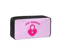 NImongt just Married Print Unisex Pen Case Large-Capacity Stationery Accessory Office Travel Organizer Pouch
