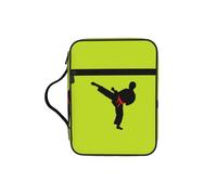 NImongt Karate Boy Vector Changeable Belt Color Print Bible Storage Bag for Church Travel Scripture Organizer Ecclesiastical Accessory